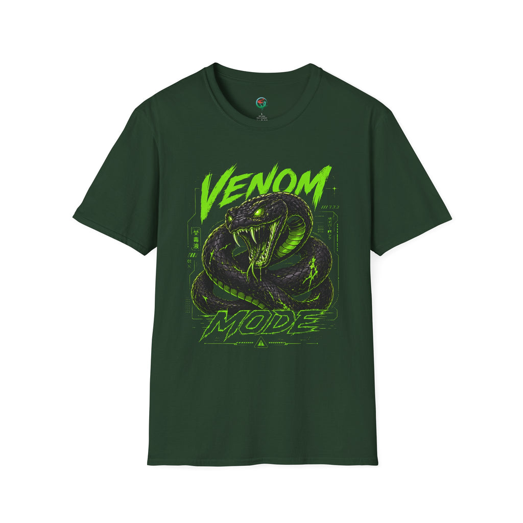 Venom Mode Graphic T-Shirt — Neon Green Snake Illustration