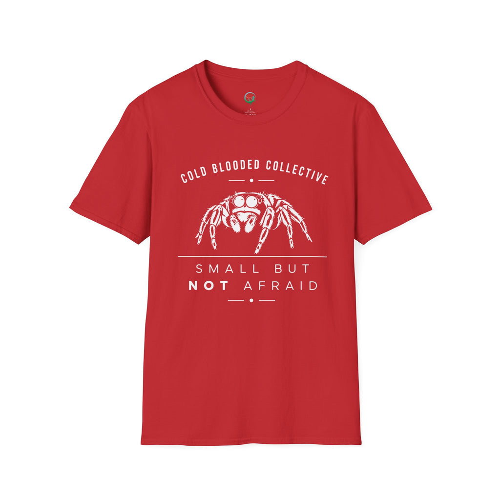 Jumping Spider T‑Shirt — "Cold Blooded Collective: Small But Not Afraid"