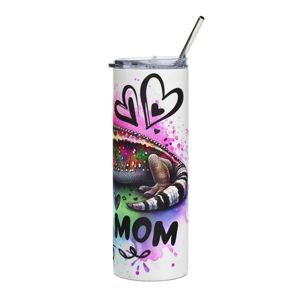 Gecko Mom 20oz Stainless Steel Tumbler — Colorful Reptile Lover Travel Cup