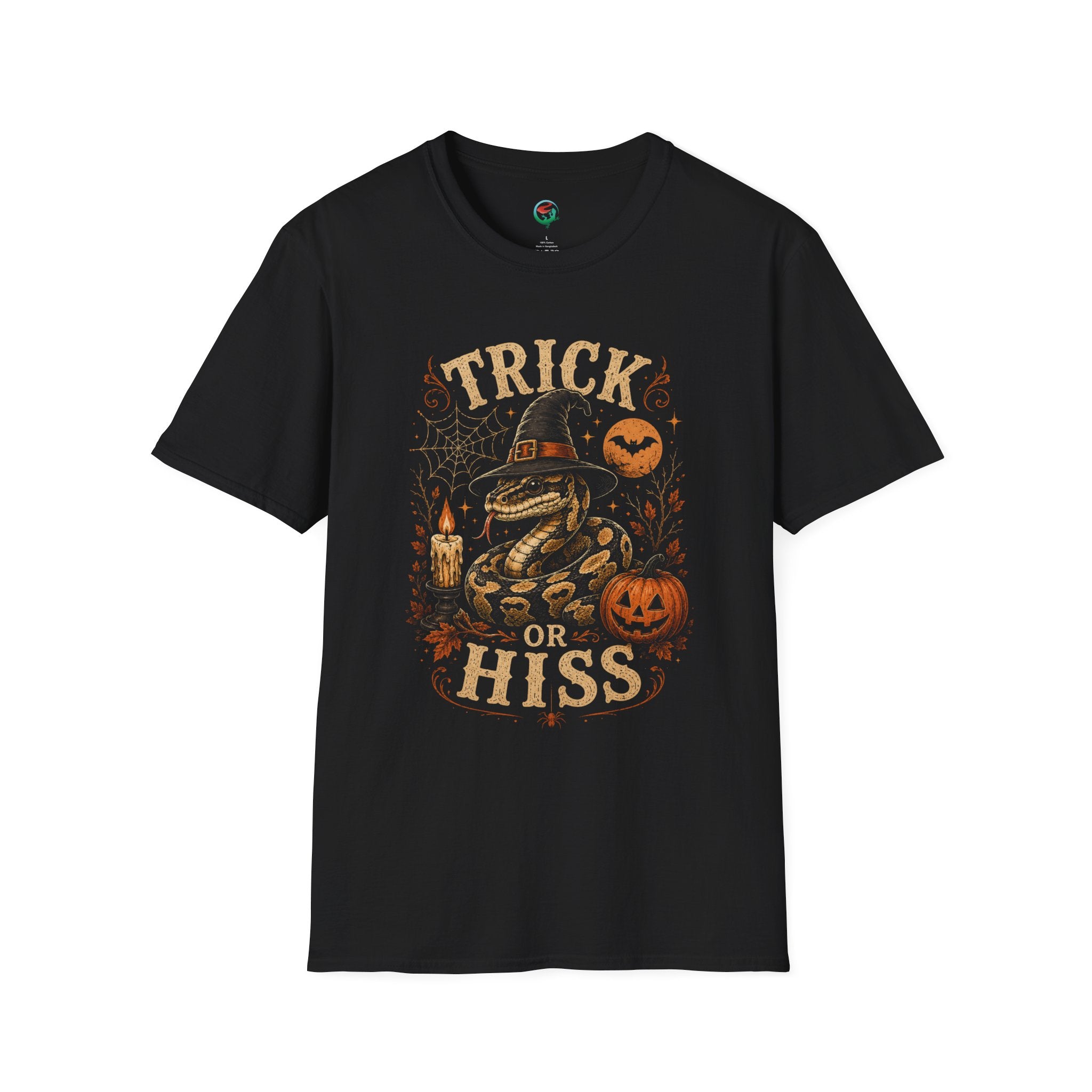 Trick or Hiss Snake Halloween Shirt | Funny Witch Snake Graphic Tee