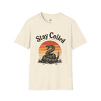 Stay Coiled Snake T-Shirt — Retro Vintage Sunset Graphic Tee