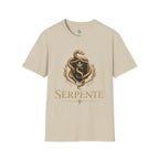 Serpente Crest T-Shirt — Gold Snake Shield Graphic