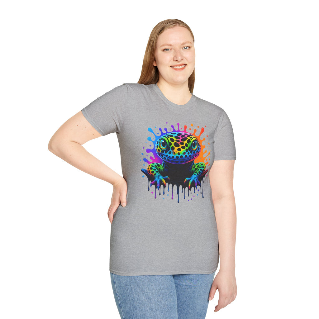Rainbow Leopard Gecko T-Shirt | Color Splash Gecko Art Tee