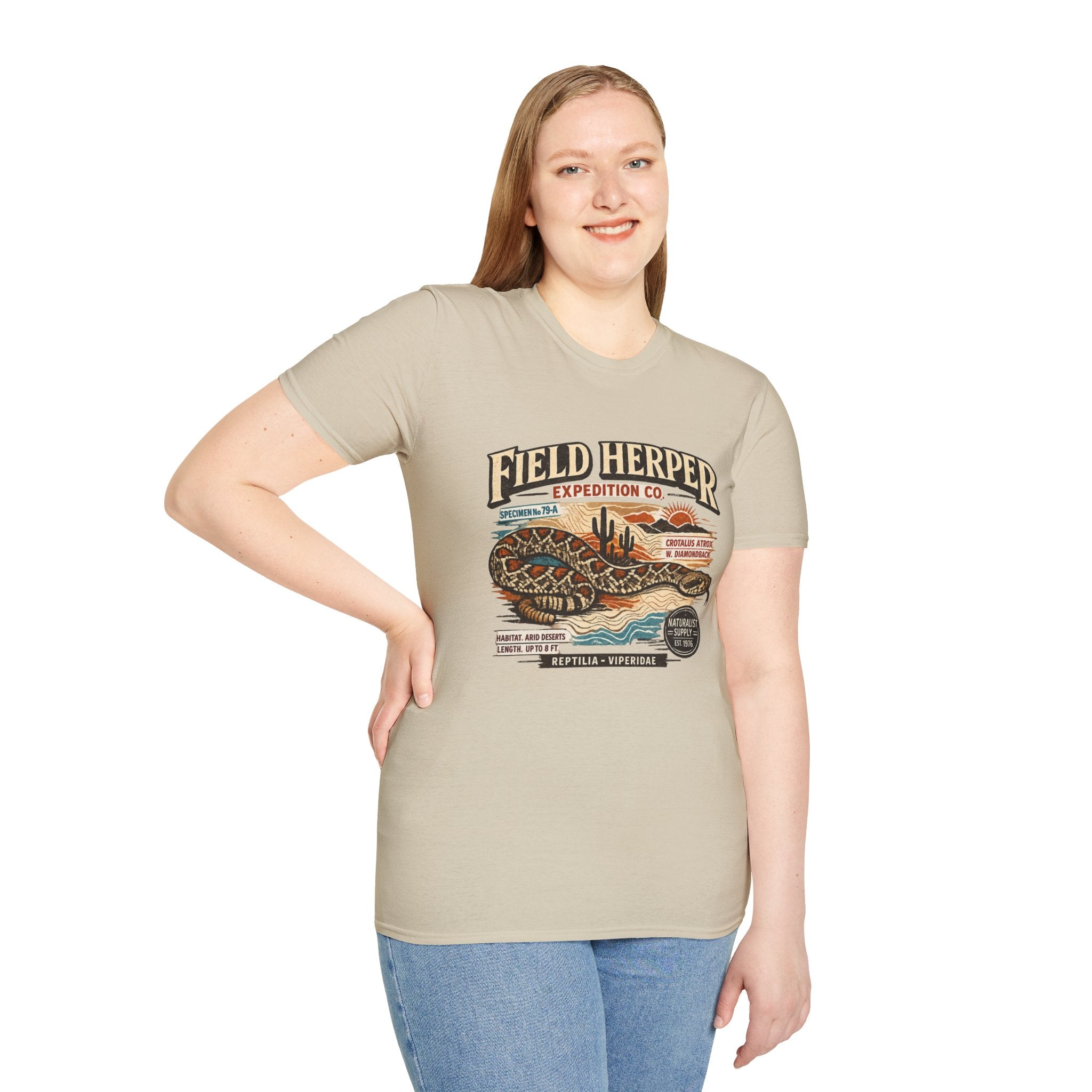 Field Herper Expedition T-Shirt — Vintage Rattlesnake Field Herping Graphic