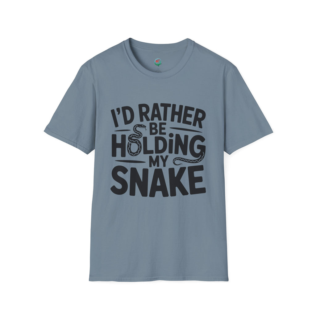 Snake Lover T-Shirt — "I'd Rather Be Holding My Snake" Graphic Tee