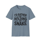 Snake Lover T-Shirt — "I'd Rather Be Holding My Snake" Graphic Tee