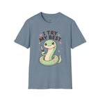 T-Shirt — Cute 'I Try My Best' Snake Graphic Tee