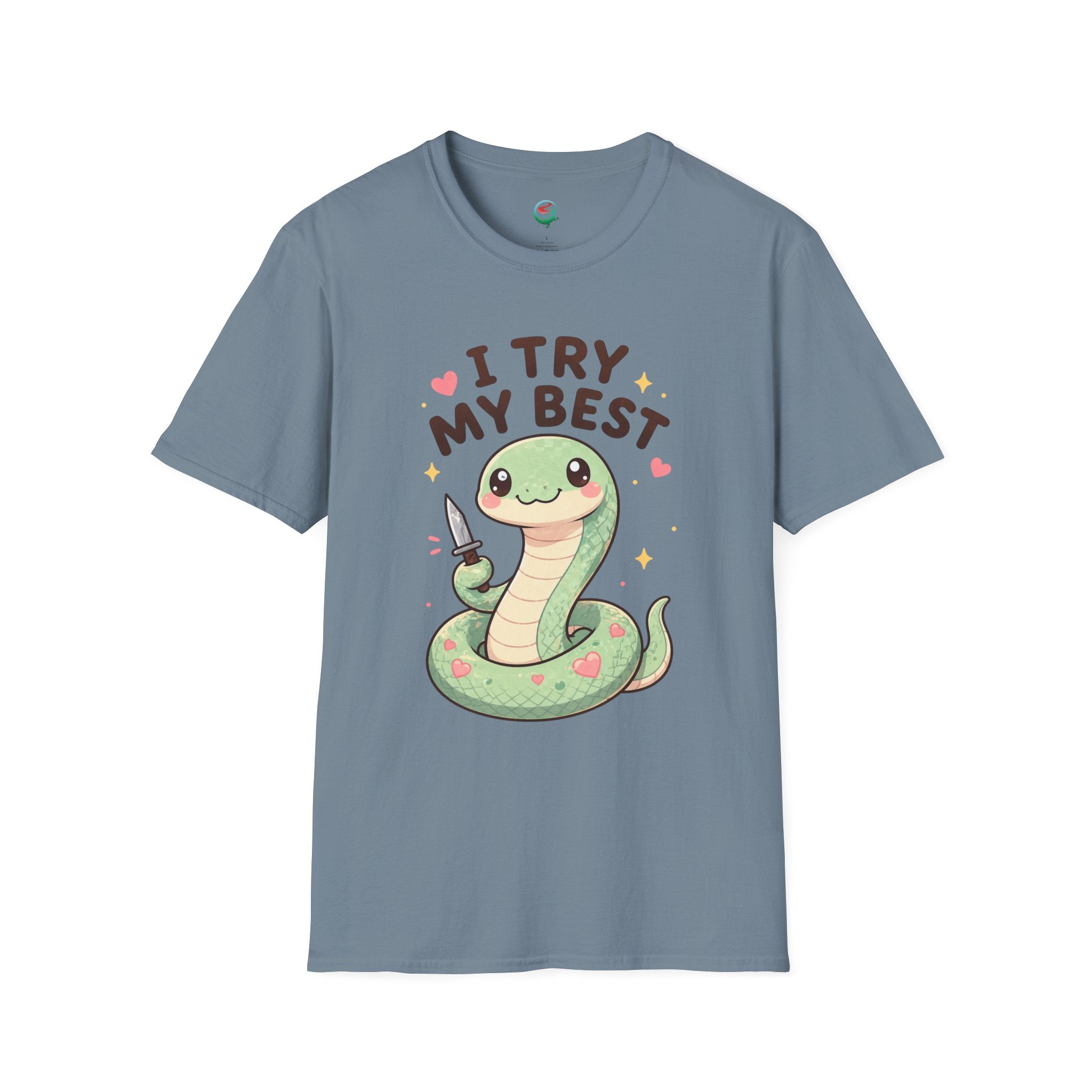 T-Shirt — Cute 'I Try My Best' Snake Graphic Tee
