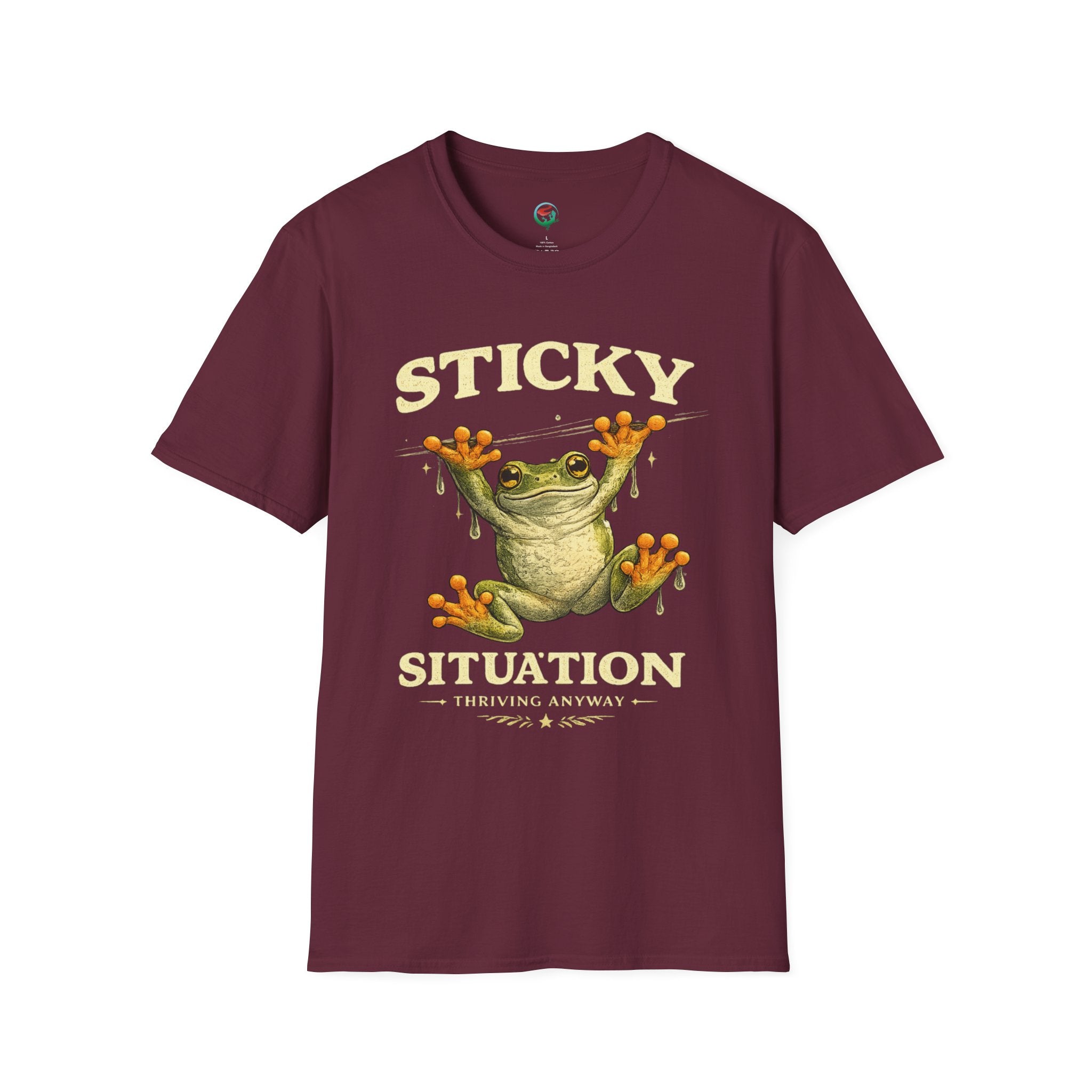 Sticky Situation – Thriving Anyway Frog Graphic T-Shirt