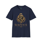 Serpente Crest T-Shirt — Gold Snake Shield Graphic