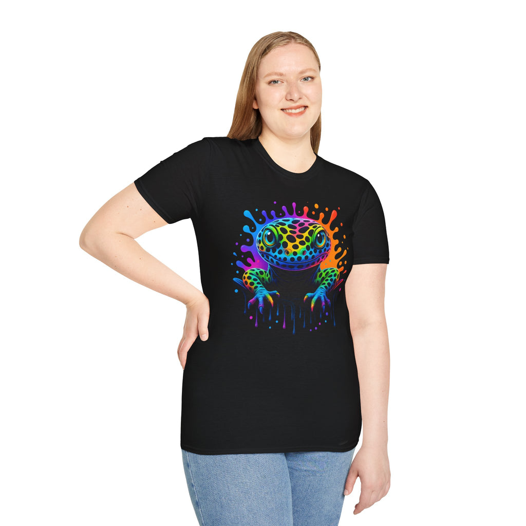 Rainbow Leopard Gecko T-Shirt | Color Splash Gecko Art Tee