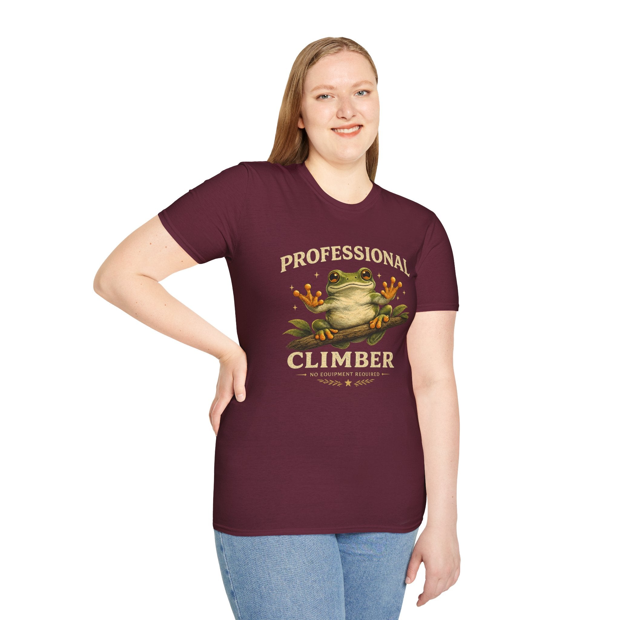 Professional Climber – No Equipment Required Tree Frog Graphic T-Shirt