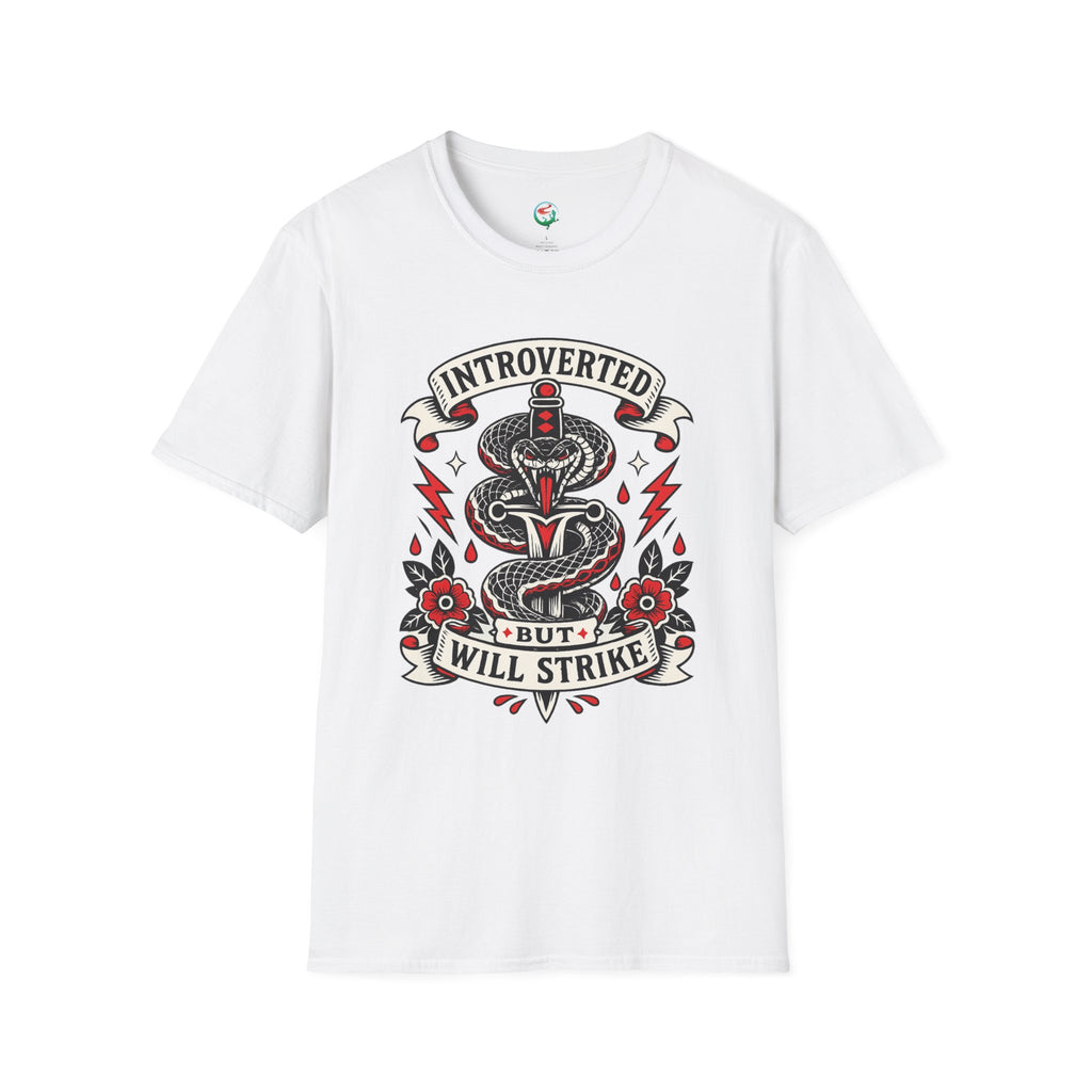 Introverted But Will Strike T-Shirt — Retro Snake Dagger Graphic Tee