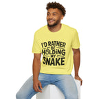 Snake Lover T-Shirt — "I'd Rather Be Holding My Snake" Graphic Tee