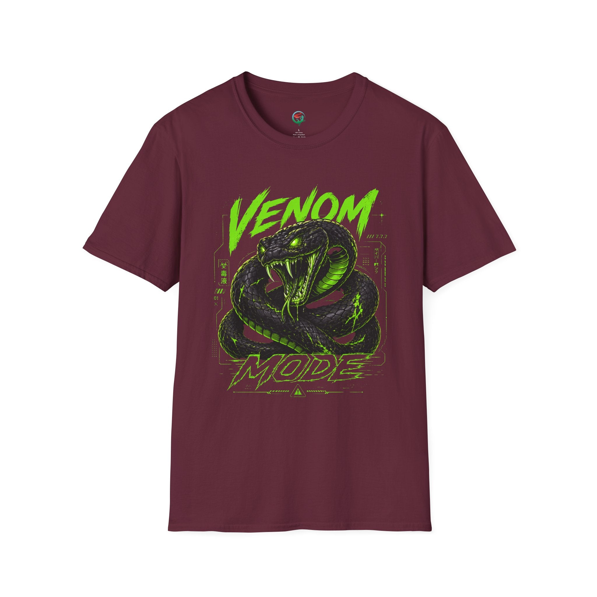 Venom Mode Graphic T-Shirt — Neon Green Snake Illustration