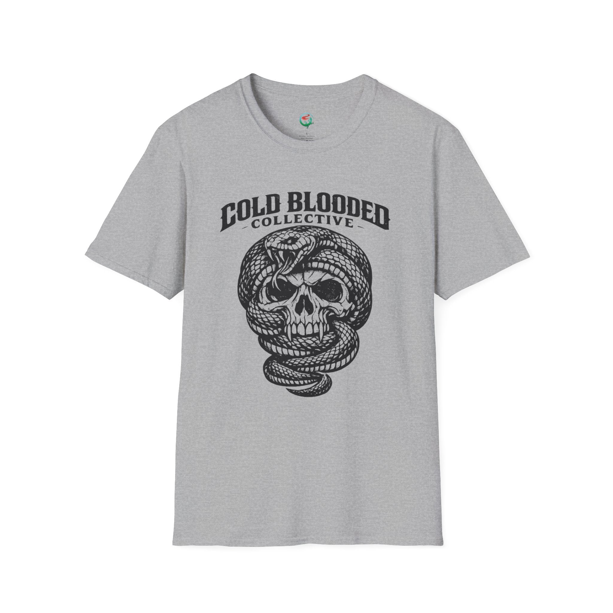 Cold Blooded Collective Skull & Snake T-Shirt — Edgy Gothic Graphic Tee