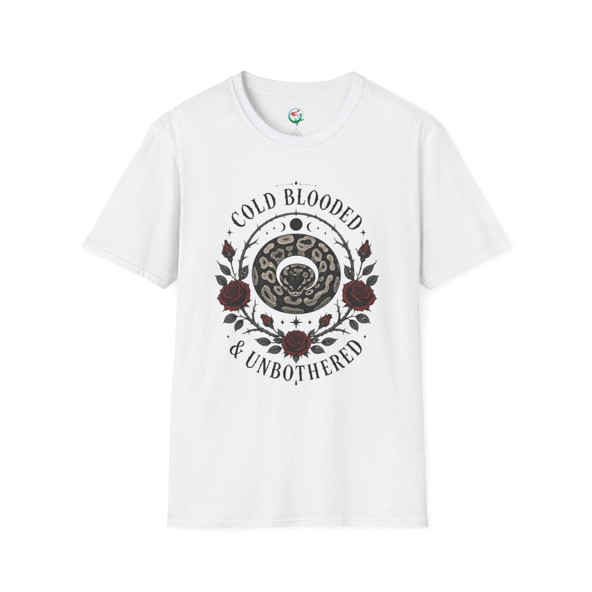 Cold Blooded & Unbothered Snake T-Shirt — Floral Leopard Coil Graphic Tee