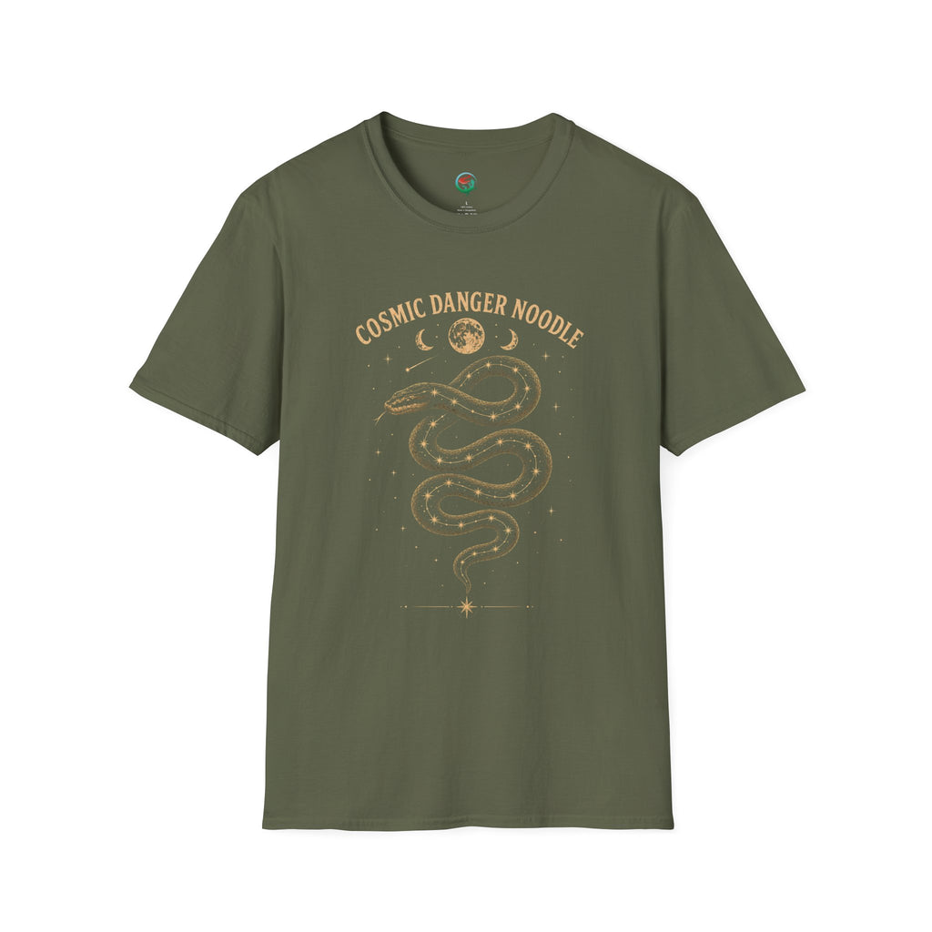 Cosmic Danger Noodle T-Shirt — Vintage Celestial Snake Tee
