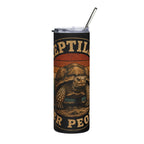 Reptile Over People 20oz Stainless Steel Tumbler — Retro Turtle Travel Mug