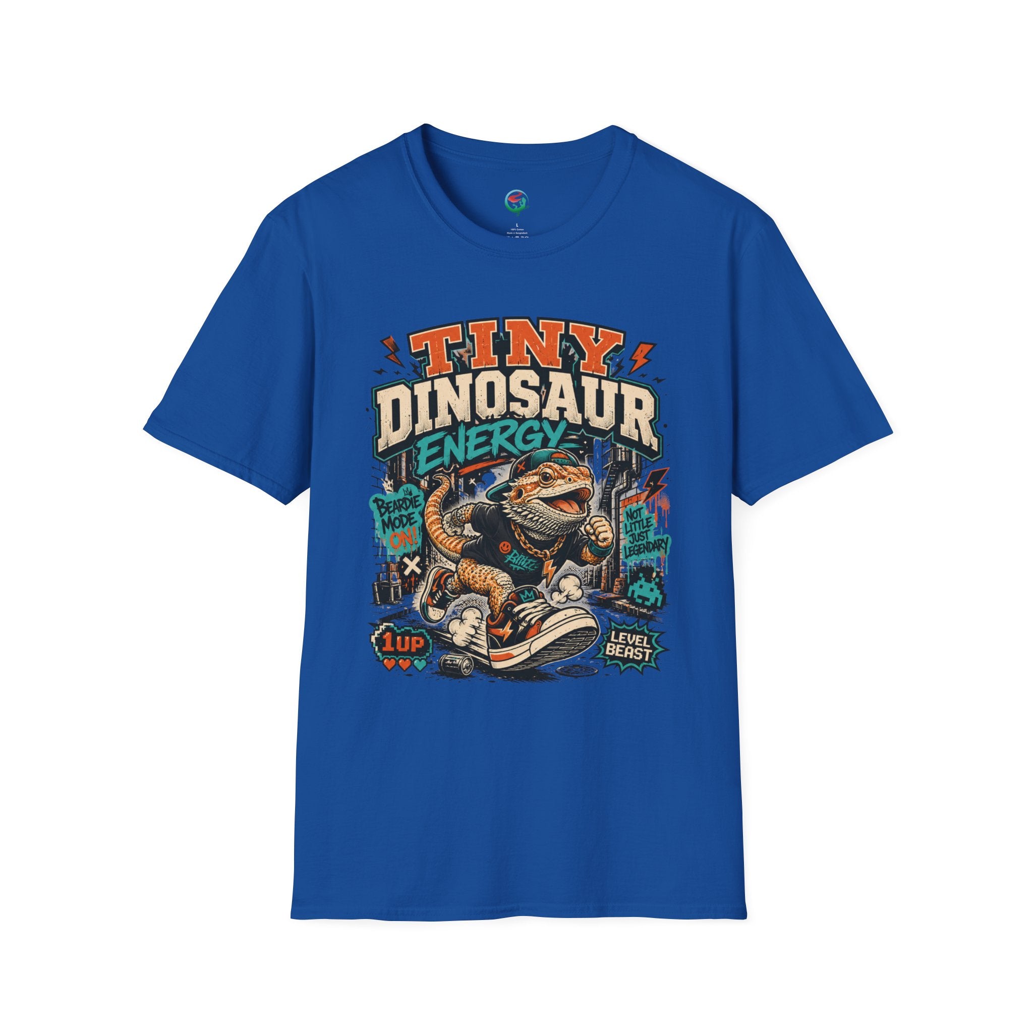 Tiny Dinosaur Energy Bearded Dragon Retro Graphic T-Shirt