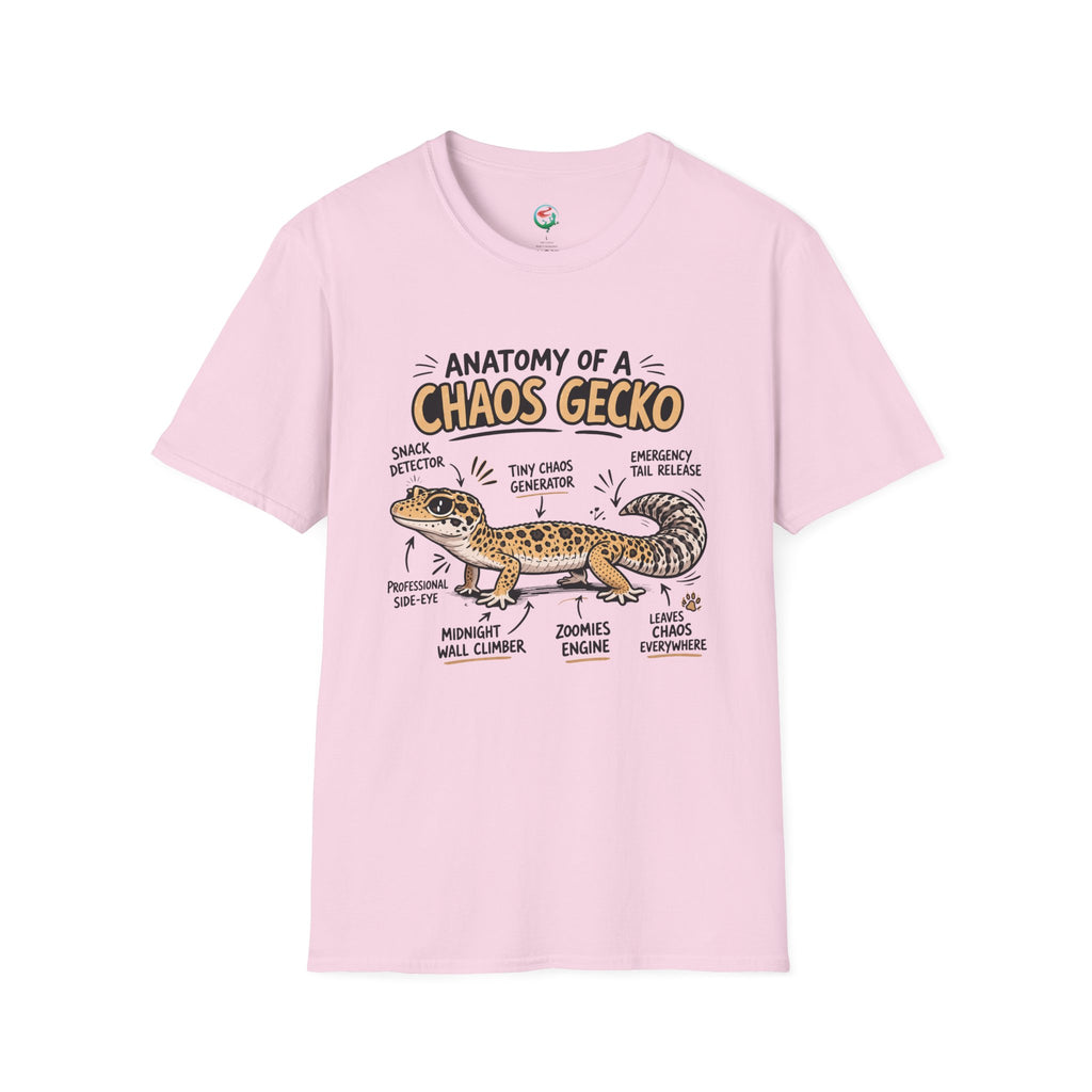 Chaos Gecko Anatomy T-Shirt — Funny Leopard Gecko Pet Owner Tee
