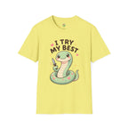 T-Shirt — Cute 'I Try My Best' Snake Graphic Tee