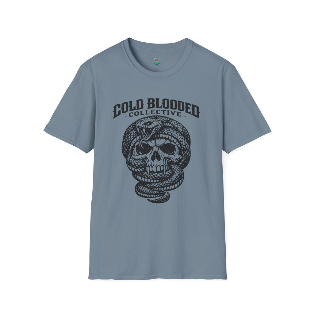Cold Blooded Collective Skull & Snake T-Shirt — Edgy Gothic Graphic Tee