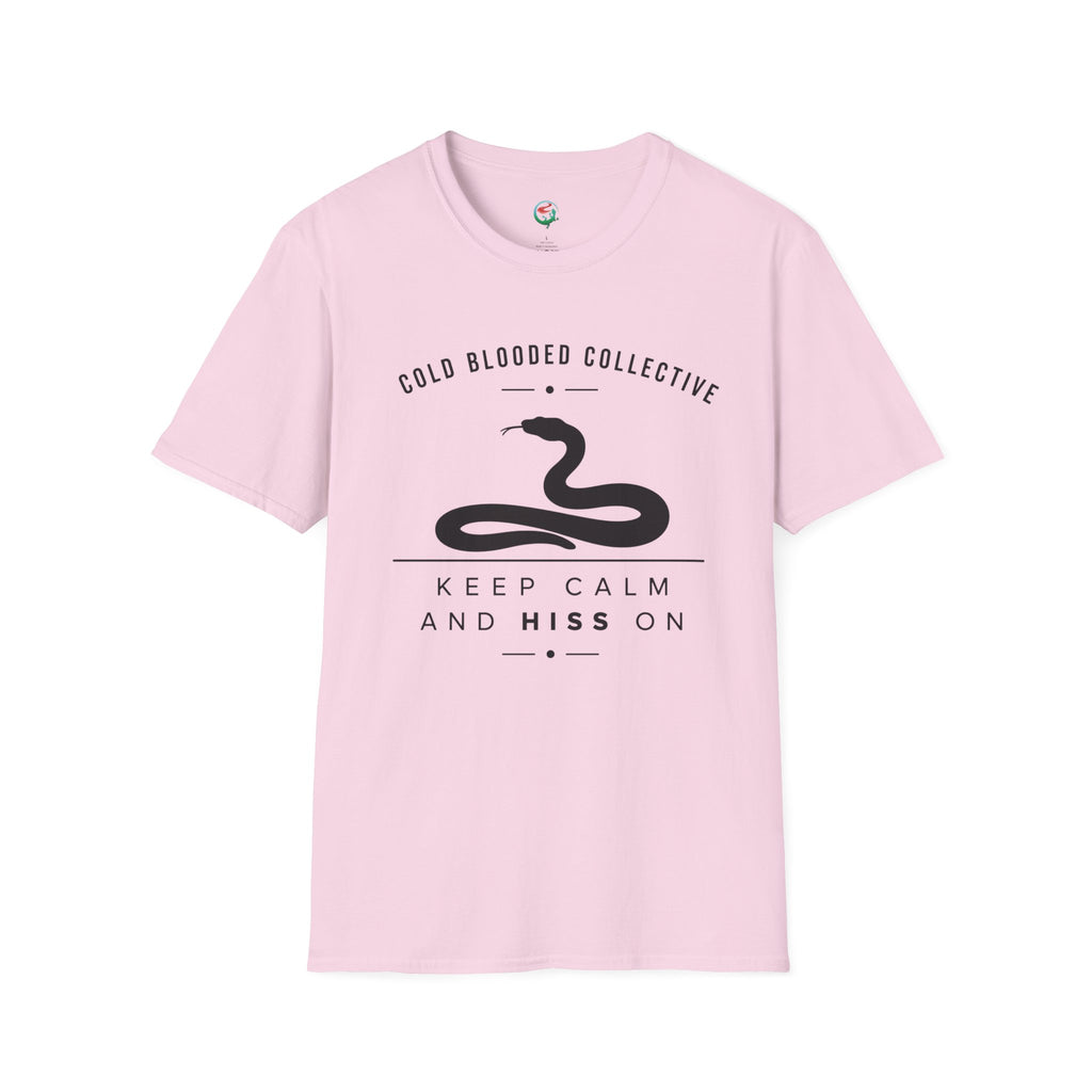 Cold Blooded Collective Snake T-Shirt — "Keep Calm and Hiss On" Graphic Tee