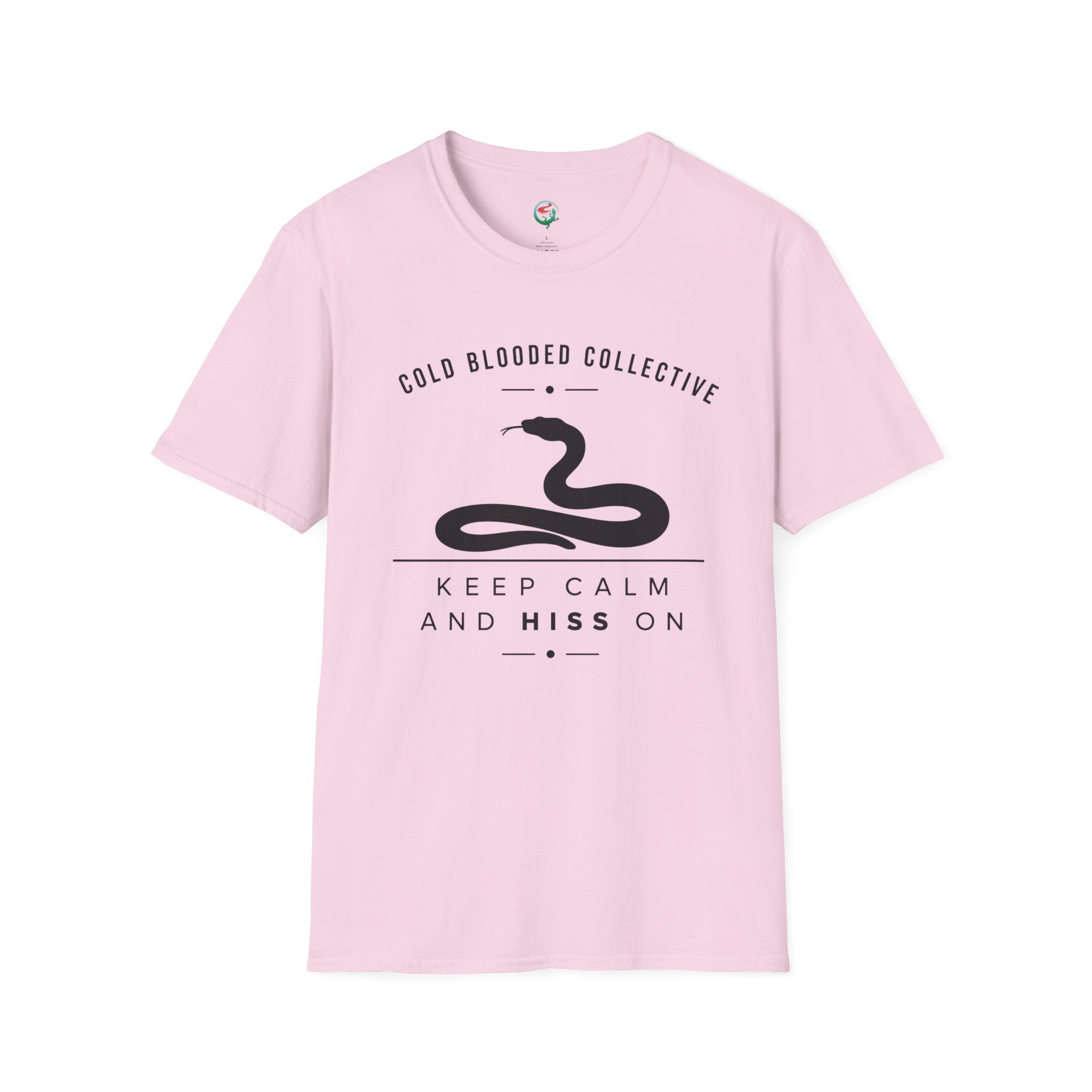 Cold Blooded Collective Snake T-Shirt — "Keep Calm and Hiss On" Graphic Tee