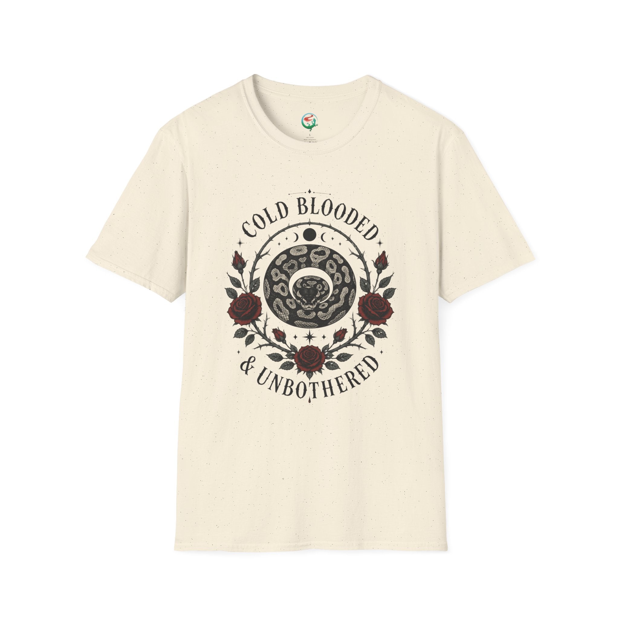 Cold Blooded & Unbothered Snake T-Shirt — Floral Leopard Coil Graphic Tee
