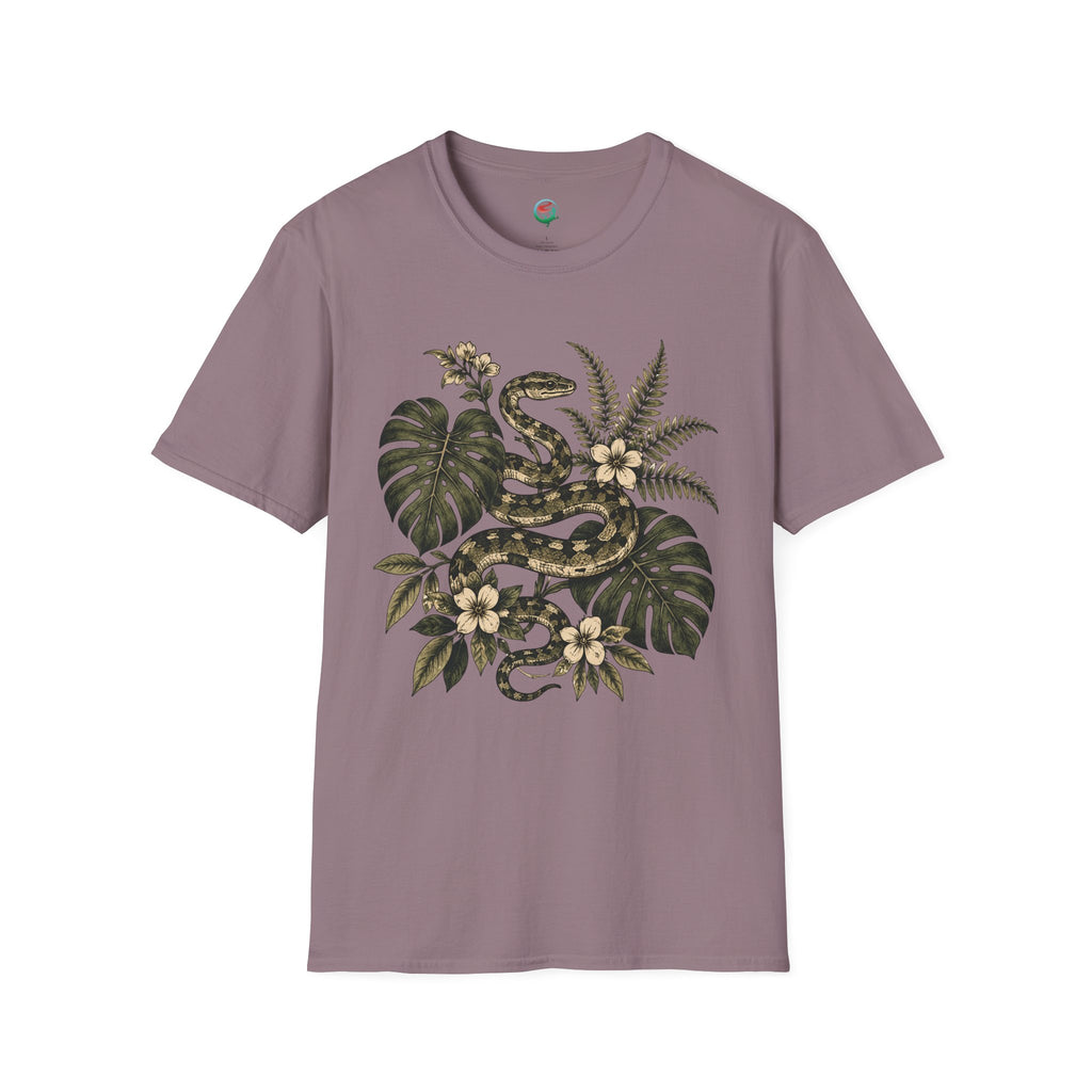 Botanical Snake Graphic T-Shirt | Vintage Floral Reptile Tee