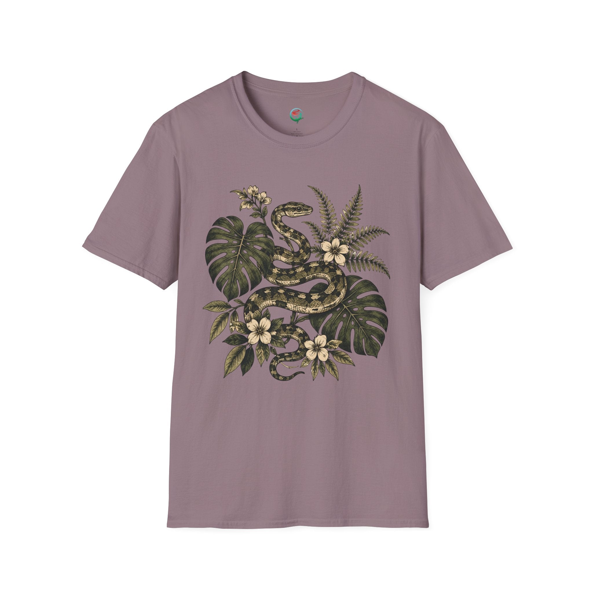 Botanical Snake Graphic T-Shirt | Vintage Floral Reptile Tee