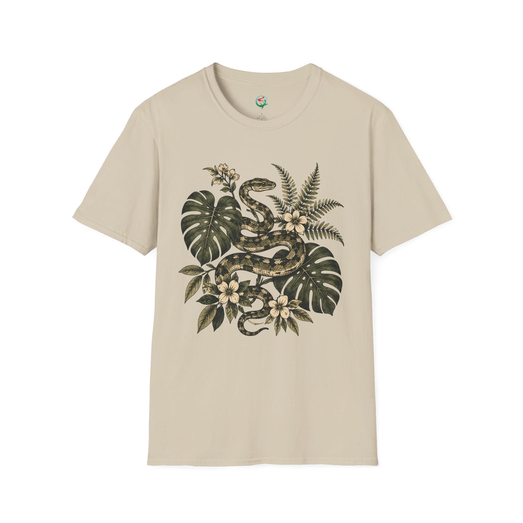 Botanical Snake Graphic T-Shirt | Vintage Floral Reptile Tee