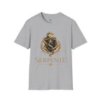 Serpente Crest T-Shirt — Gold Snake Shield Graphic