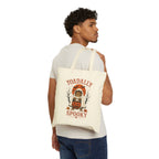 Toadally Spooky Tote Bag — Halloween Frog Pumpkin Cotton Canvas Tote
