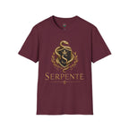 Serpente Crest T-Shirt — Gold Snake Shield Graphic