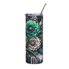 20oz Stainless Tumbler — Teal Snake & Succulent Art Stainless Steel Travel Cup
