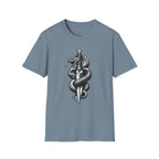 Snake and Dagger T-Shirt — Black Tattoo-Style Serpent Graphic Shirt