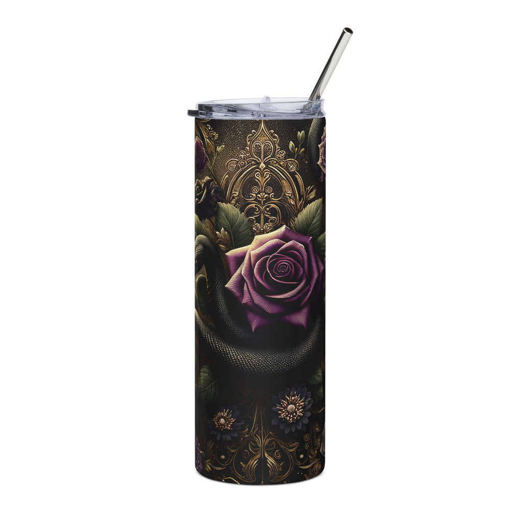 20oz Stainless Tumbler — Gothic Rose & Snake Insulated Travel Cup