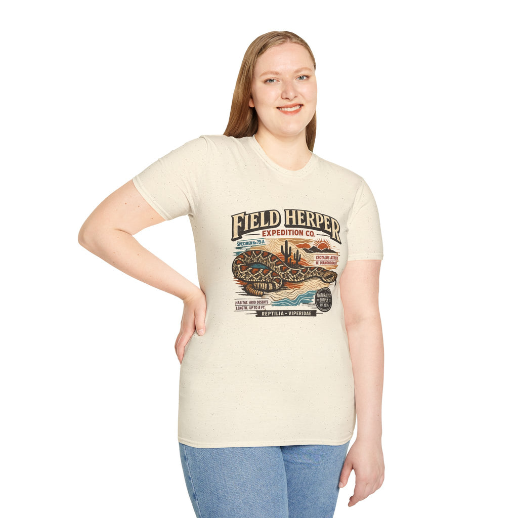 Field Herper Expedition T-Shirt — Vintage Rattlesnake Field Herping Graphic