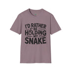 Snake Lover T-Shirt — "I'd Rather Be Holding My Snake" Graphic Tee
