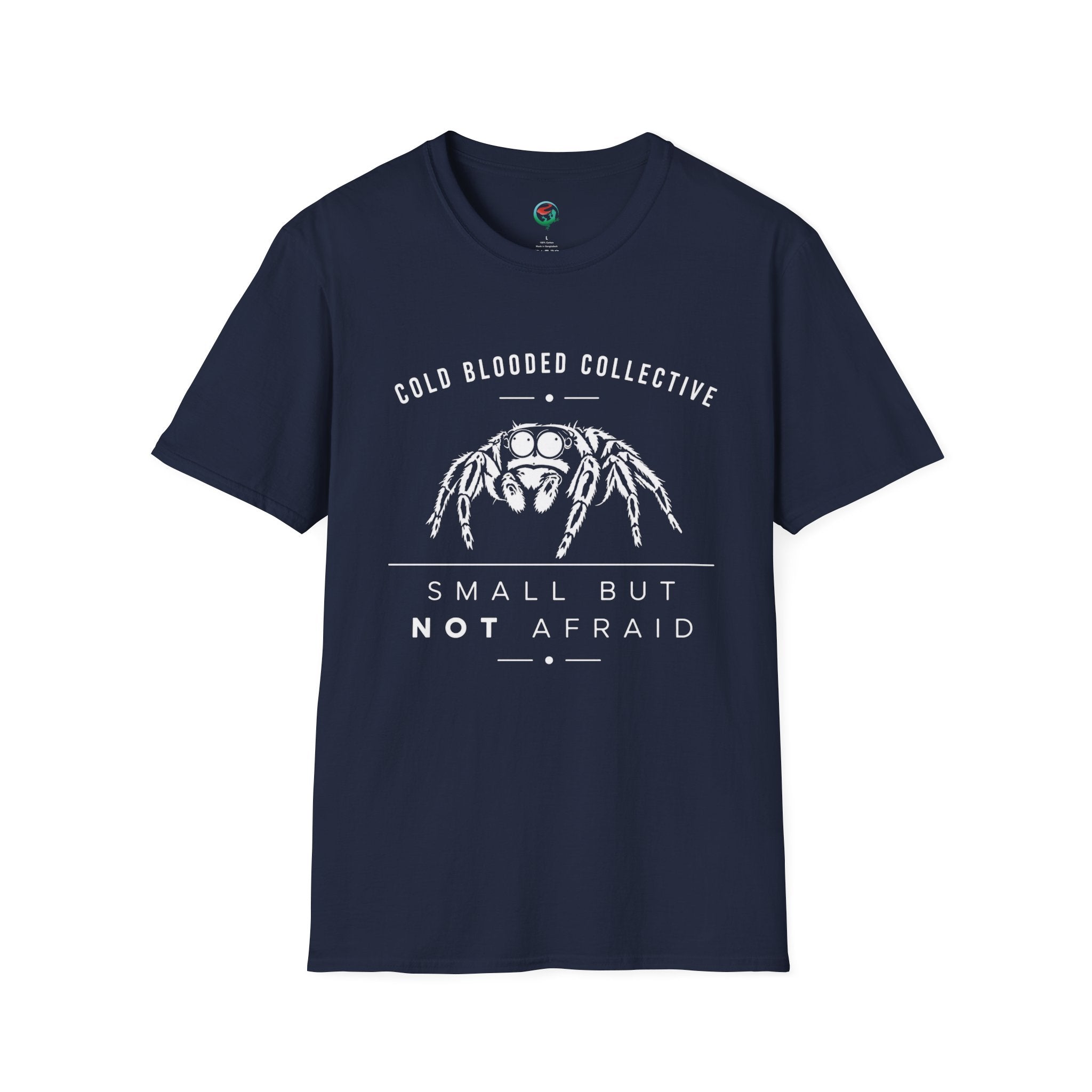 Jumping Spider T‑Shirt — "Cold Blooded Collective: Small But Not Afraid"