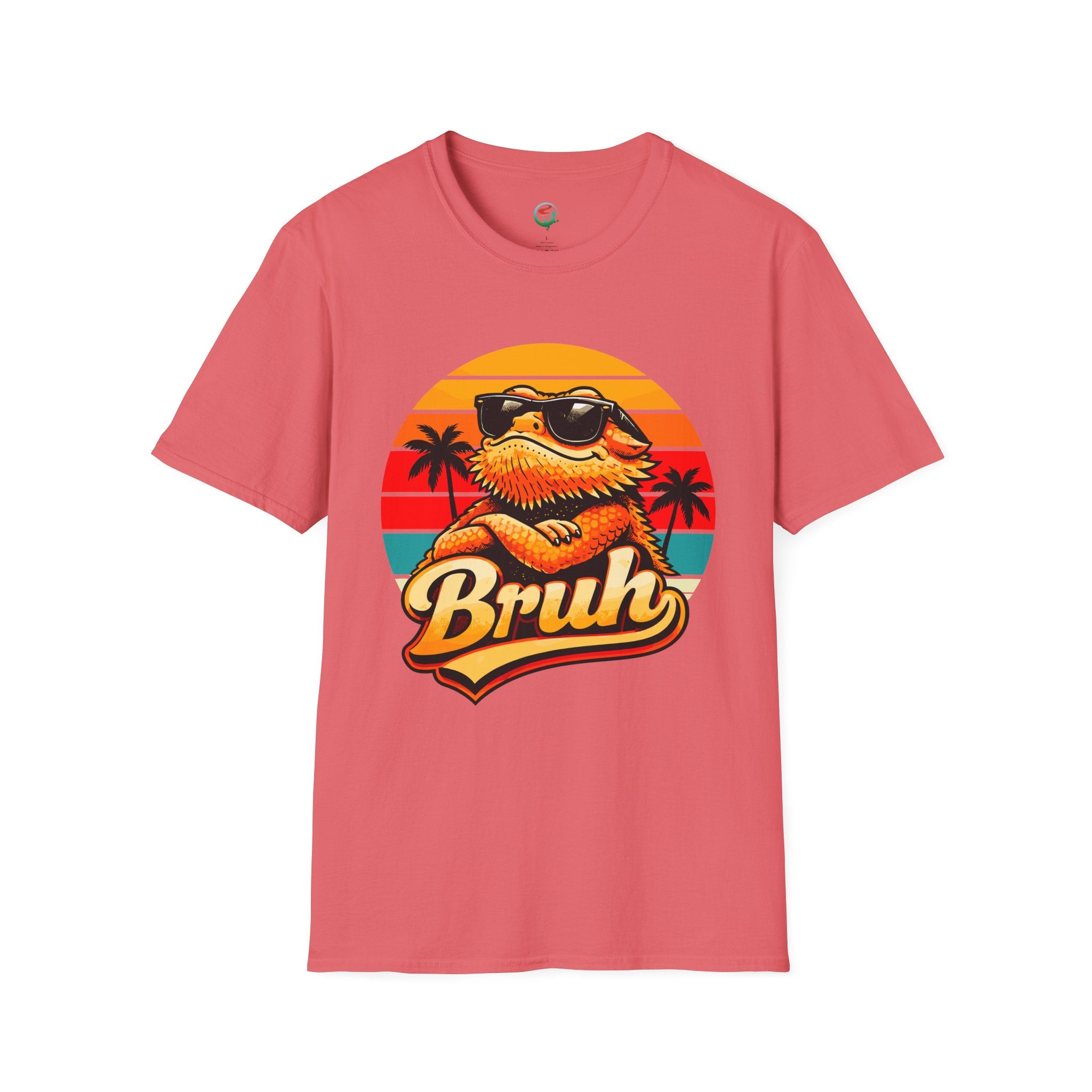 Bearded Dragon 'Bruh' Tee — Retro Sunset Lizard T-Shirt