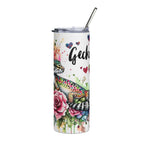 Gecko Floral 20oz Stainless Steel Tumbler — Colorful Leopard Gecko Water Bottle