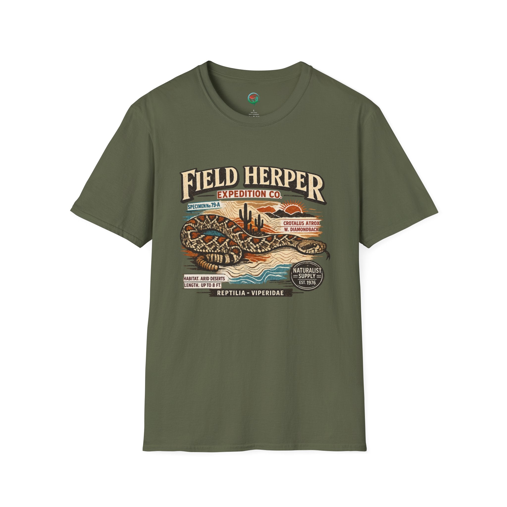 Field Herper Expedition T-Shirt — Vintage Rattlesnake Field Herping Graphic