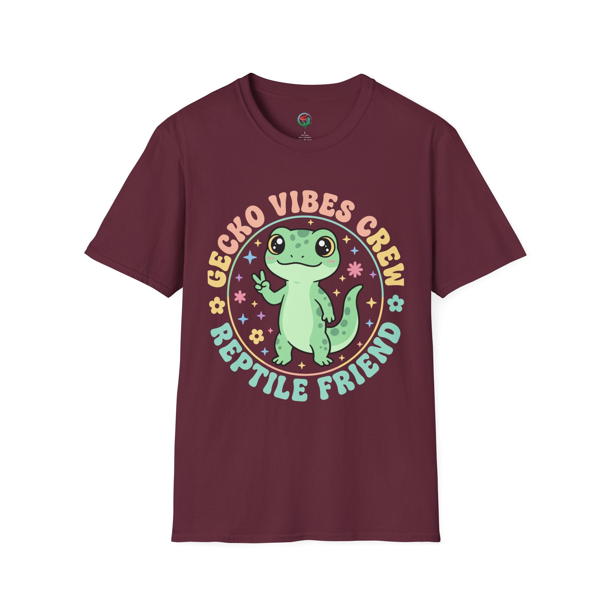 Gecko Vibes Crew T-Shirt — Cute Reptile Friend Graphic Tee