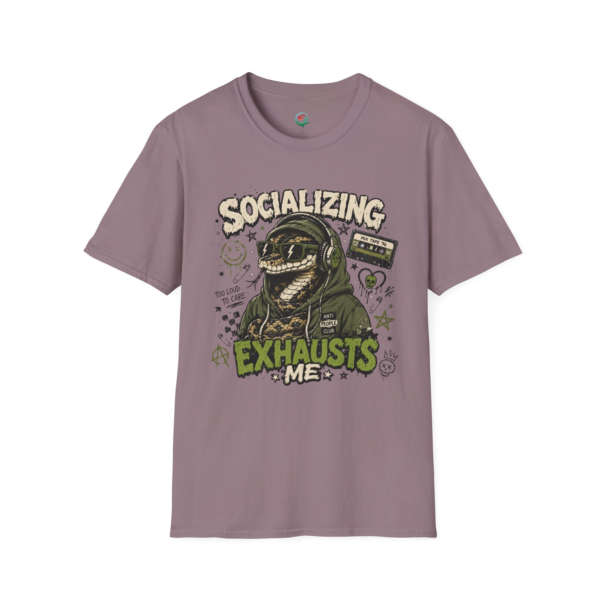 Socializing Exhausts Me T-Shirt — Funny Introvert Graphic Tee