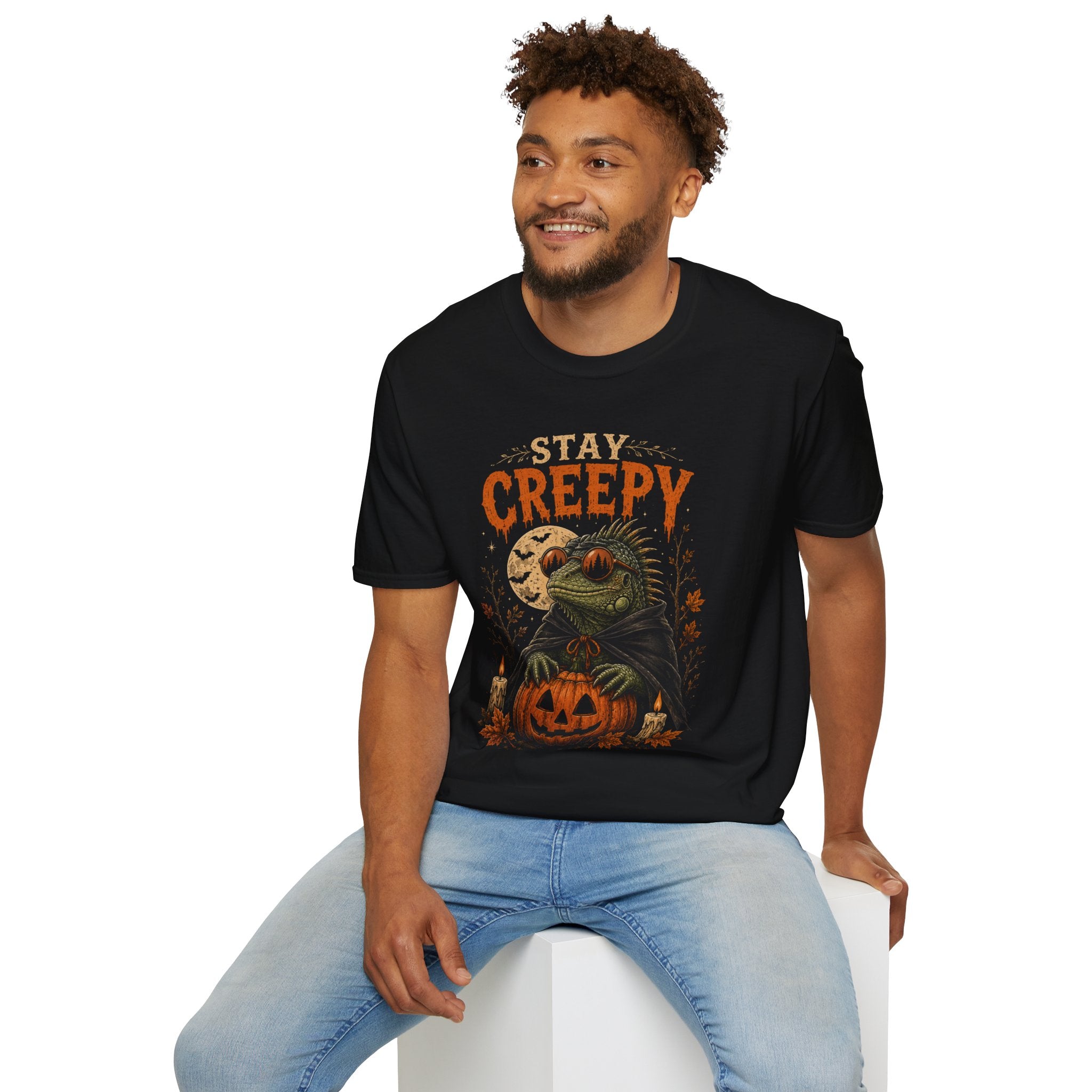 Stay Creepy Iguana Halloween Shirt | Funny Reptile Spooky Season Tee