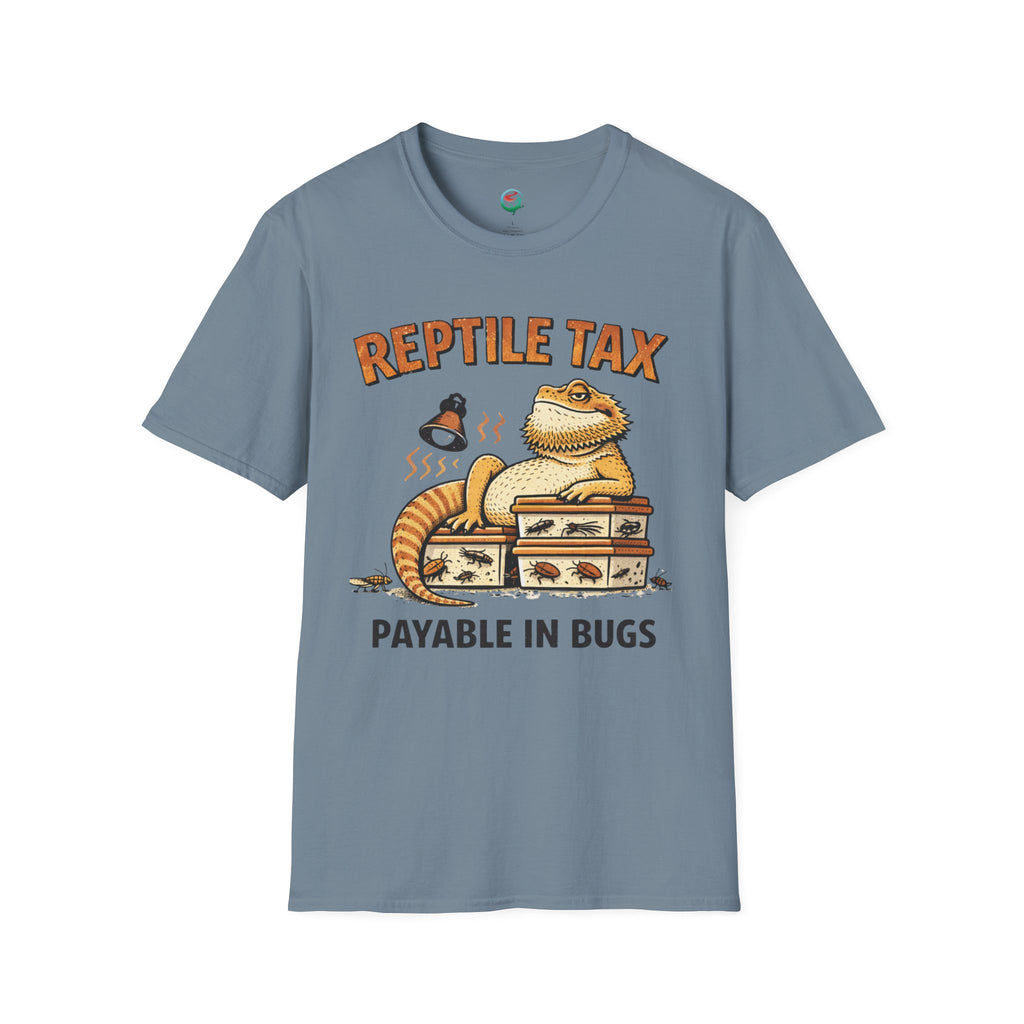 Reptile Tax T-Shirt — “Payable in Bugs” Bearded Dragon Tee