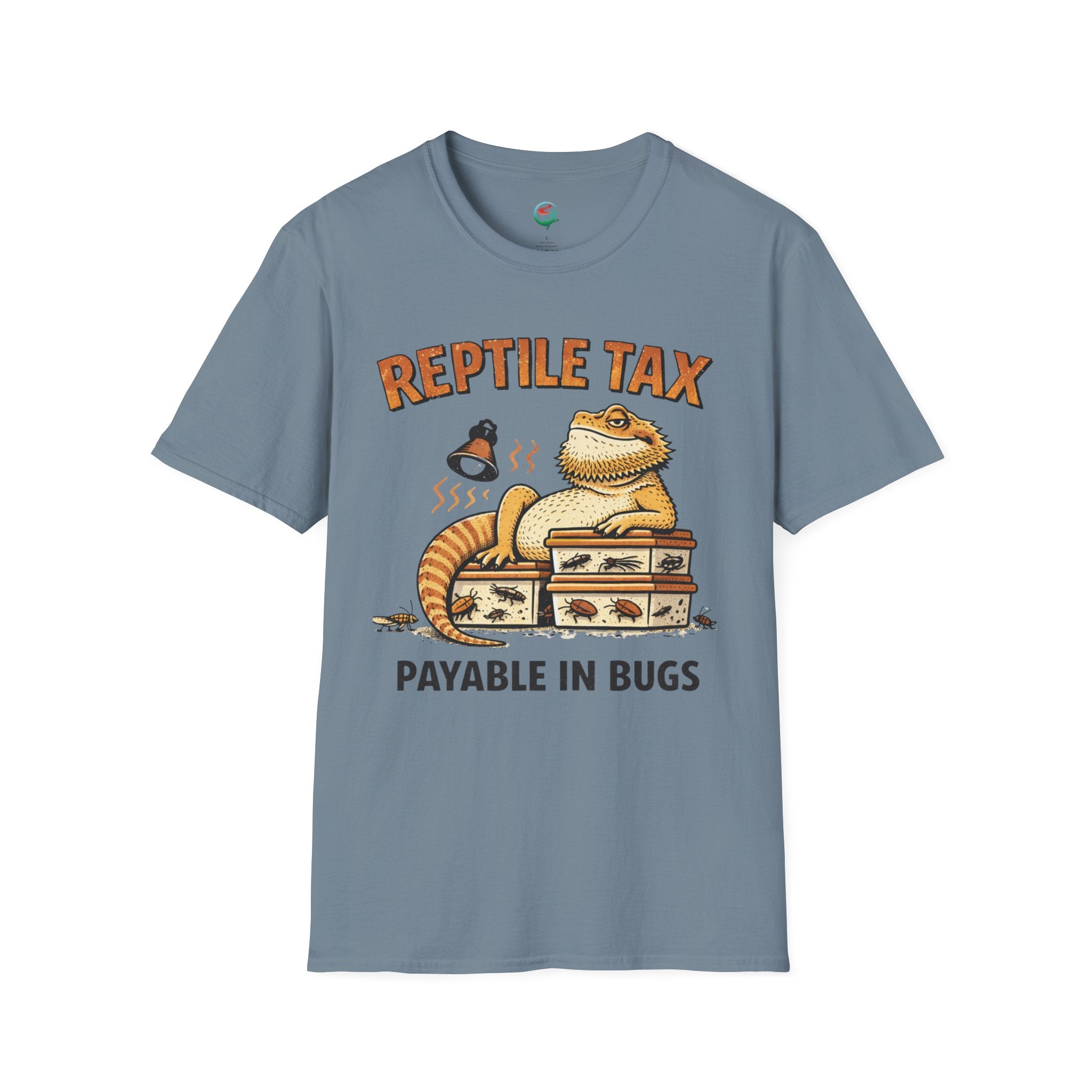 Reptile Tax T-Shirt — “Payable in Bugs” Bearded Dragon Tee